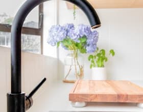 Kitchen faucet close-up