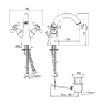Central Hole Basin Mixer with Popup Waste System - Image 2