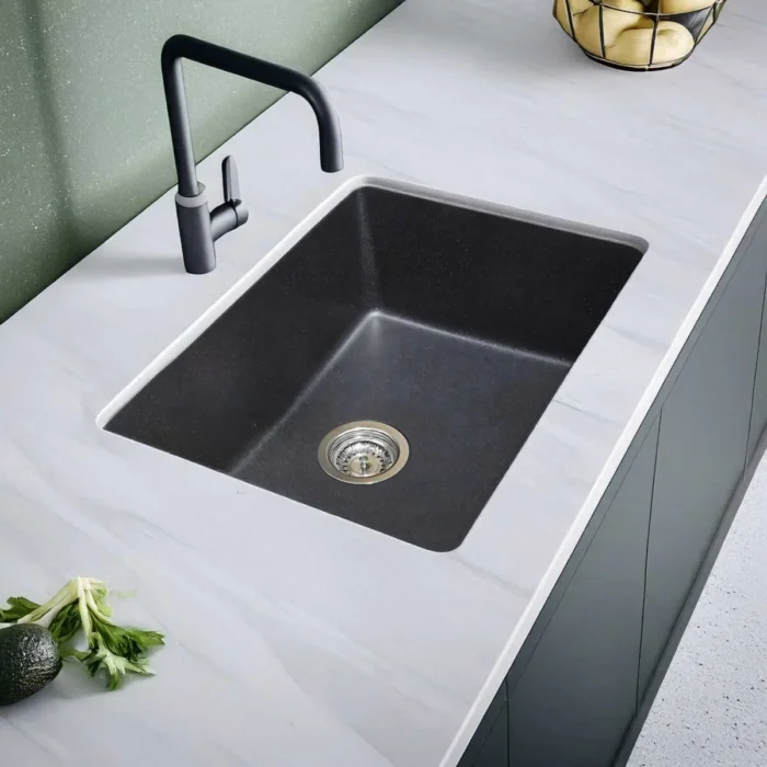 Quartz Kitchen Sink 24x18 (60x45) - CARYSIL NERA (BLACK) - Image 1
