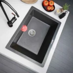 Quartz Kitchen Sink 24x18 (60x45) - CARYSIL NERA (BLACK) - Image 3