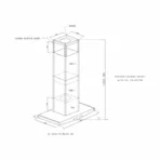 Auto Clean Island Kitchen Chimney Filter less with BLDC Motor 90cm 1600 m3/h-Remote Control - Image 8