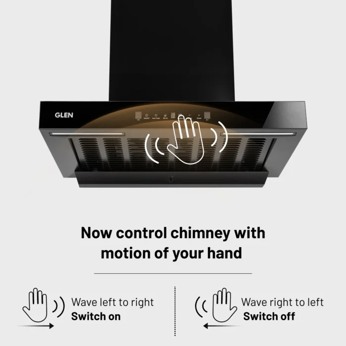 Auto Clean Filterless Slim Chimney with Inverter Technology, BLDC Motor 1400 m3/h - 60/76/90cm (CH6052SLBLDCB) - Image 3