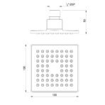 Overhead Shower 100x100mm Square Shape - Image 2