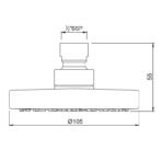 Overhead Shower ø105mm Round Shape Single Flow - Image 2