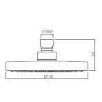 Overhead Shower ø140mm Round Shape Single Flow - Image 2
