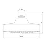 Round Shape Single Flow Overhead Shower - Image 2