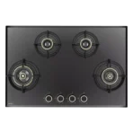 Hafele ALTIUS FS 480 80CM Black Fully Brass Burners with Flame Failure Safety Device (FFSD) Bevelled Edges 8mm Tempered Glass Built-In Hob